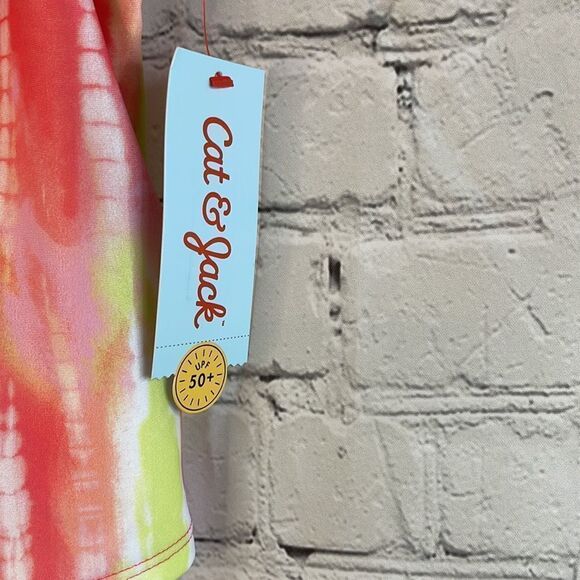 Cat & Jack  Girls Bathing Suit Top, Size Medium, Neon Colors Swim Top - Picture 3 of 6